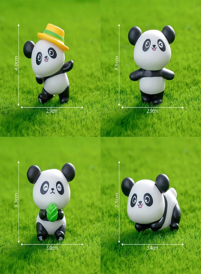 Spiaty Resin Miniature Panda Figurines Home, Office and Car Dashboard, Set of 4, Black and White - Image 5